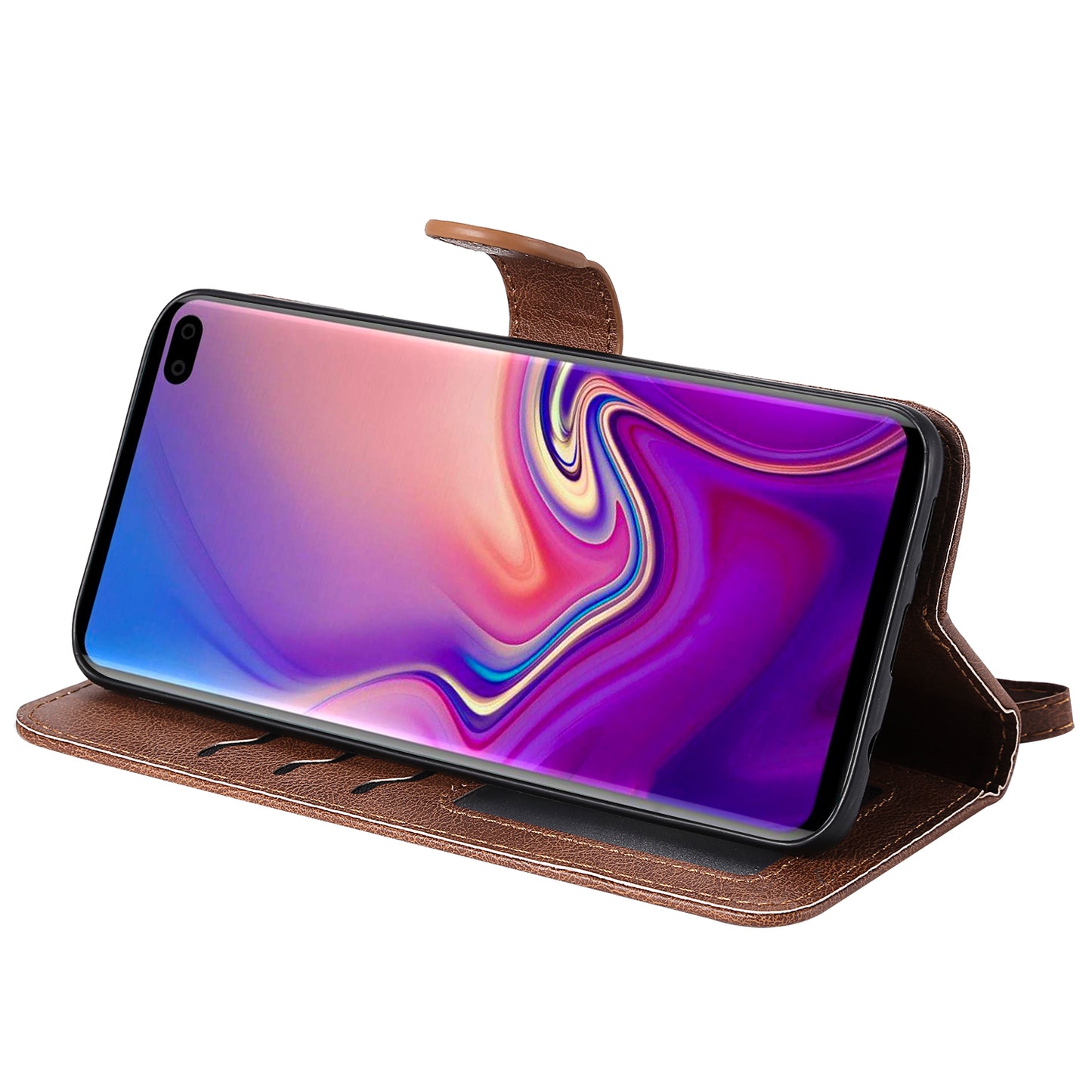 Magnetic KT Leather Series-3 Detachable 2-in-1 PU Leather Case for Samsung Galaxy S10 Plus