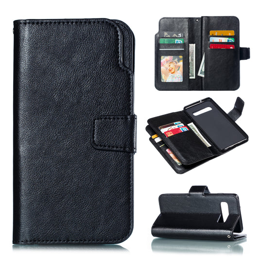 [9 Card Slots] Crazy Horse Leather Wallet Shell for Samsung Galaxy S10