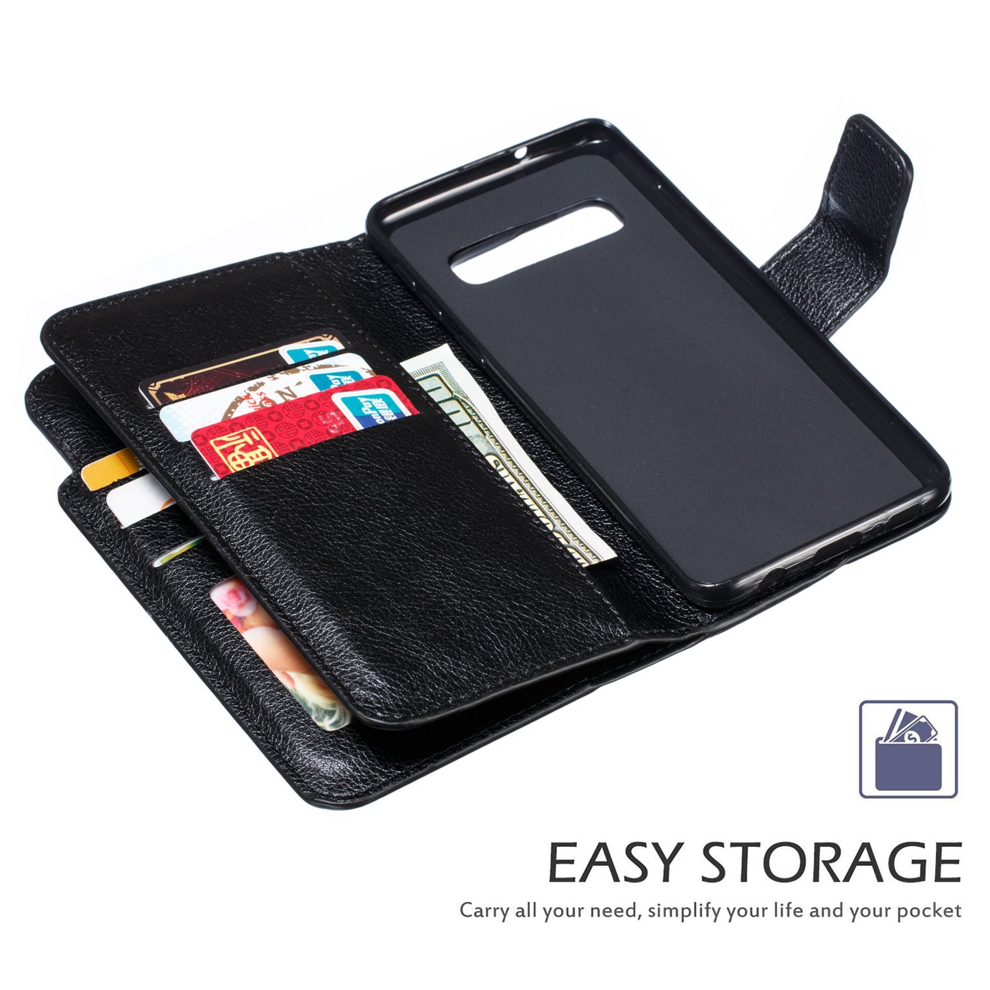 [9 Card Slots] Crazy Horse Leather Wallet Shell for Samsung Galaxy S10