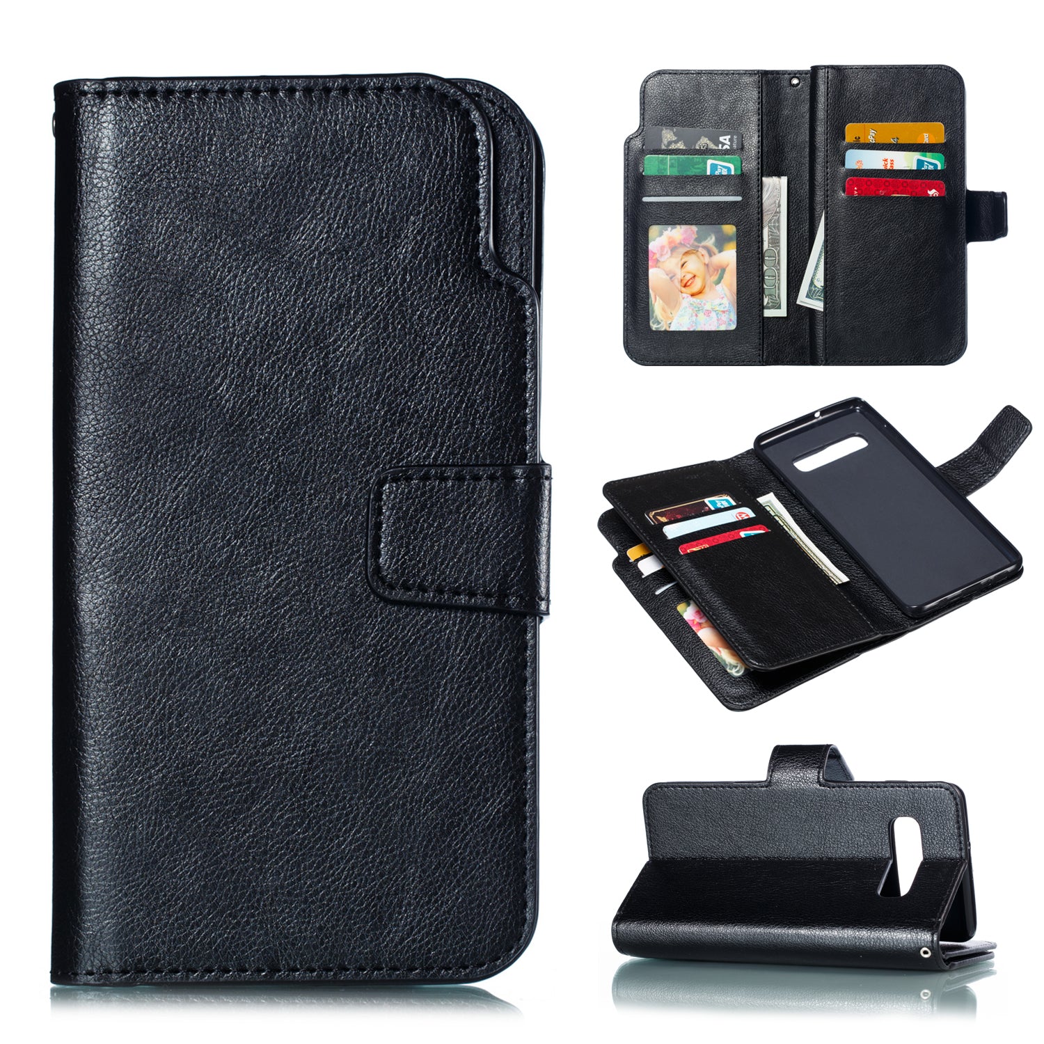 For Samsung Galaxy S10 Plus [9 Card Slots] Crazy Horse Wallet Leather Case