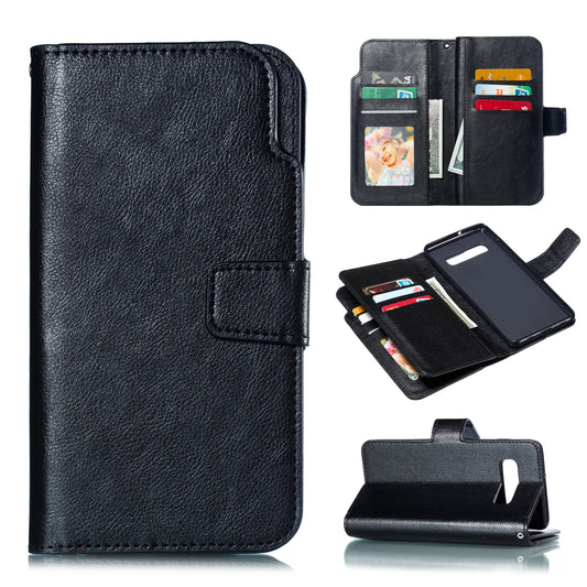 For Samsung Galaxy S10 Plus [9 Card Slots] Crazy Horse Wallet Leather Case
