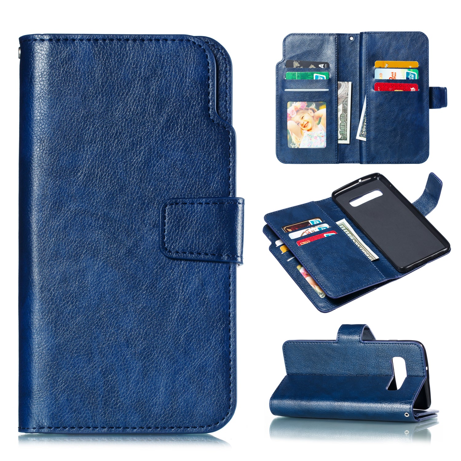 For Samsung Galaxy S10 Plus [9 Card Slots] Crazy Horse Wallet Leather Case