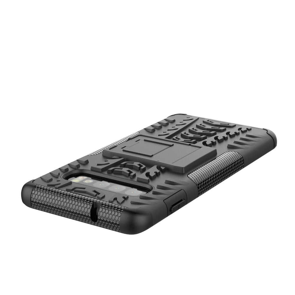 2-in-1 Tyre Pattern PC + TPU Hybrid Mobile Phone Case with Kickstand for Samsung Galaxy S10 Plus