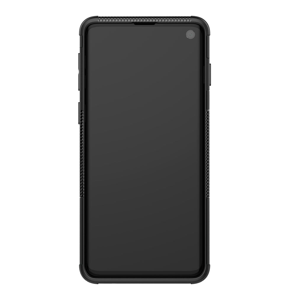 2-in-1 Tyre Pattern PC + TPU Hybrid Mobile Phone Case with Kickstand for Samsung Galaxy S10 Plus