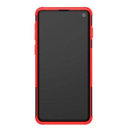 2-in-1 Tyre Pattern PC + TPU Hybrid Mobile Phone Case with Kickstand for Samsung Galaxy S10 Plus