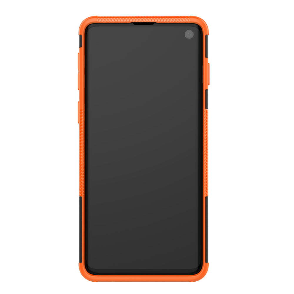 2-in-1 Tyre Pattern PC + TPU Hybrid Mobile Phone Case with Kickstand for Samsung Galaxy S10 Plus