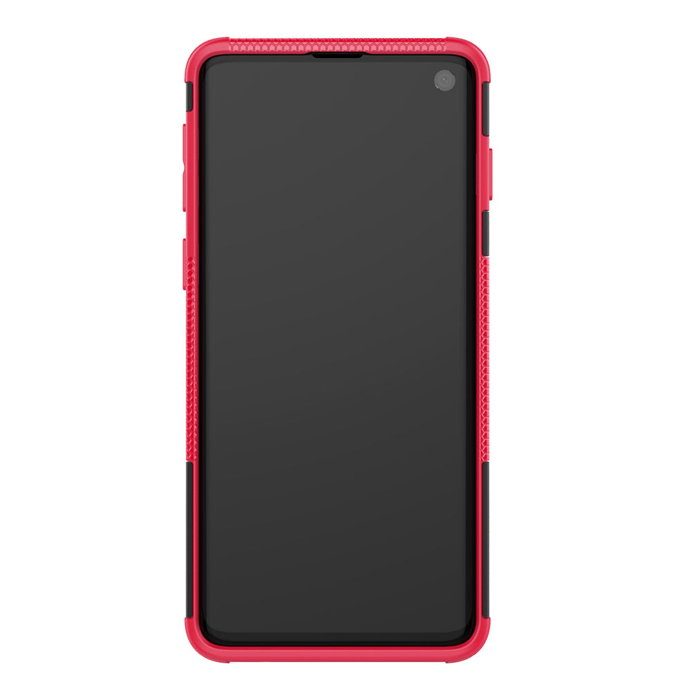 2-in-1 Tyre Pattern PC + TPU Hybrid Mobile Phone Case with Kickstand for Samsung Galaxy S10 Plus