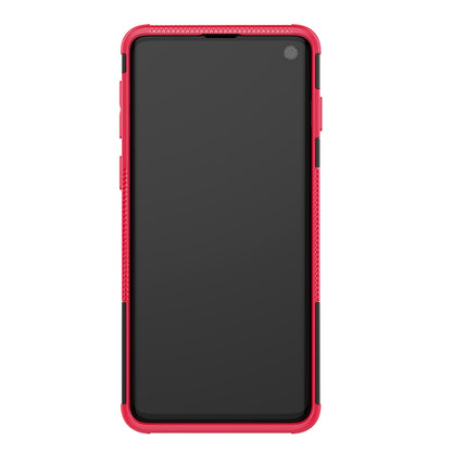 2-in-1 Tyre Pattern PC + TPU Hybrid Mobile Phone Case with Kickstand for Samsung Galaxy S10 Plus