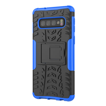 2-in-1 Tyre Pattern PC + TPU Hybrid Mobile Phone Case with Kickstand for Samsung Galaxy S10 Plus