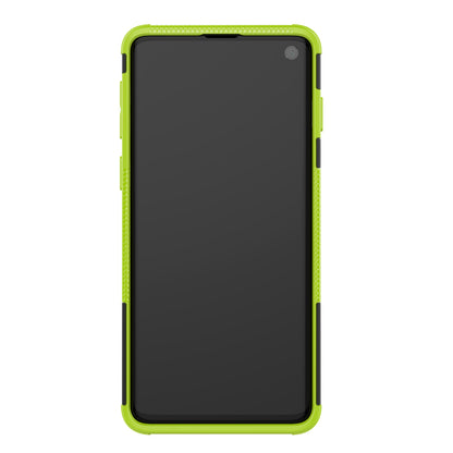 2-in-1 Tyre Pattern PC + TPU Hybrid Mobile Phone Case with Kickstand for Samsung Galaxy S10 Plus