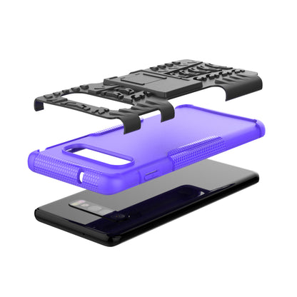 2-in-1 Tyre Pattern PC + TPU Hybrid Mobile Phone Case with Kickstand for Samsung Galaxy S10 Plus