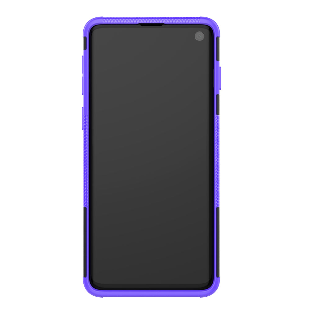 2-in-1 Tyre Pattern PC + TPU Hybrid Mobile Phone Case with Kickstand for Samsung Galaxy S10 Plus