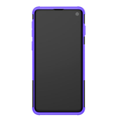 2-in-1 Tyre Pattern PC + TPU Hybrid Mobile Phone Case with Kickstand for Samsung Galaxy S10 Plus