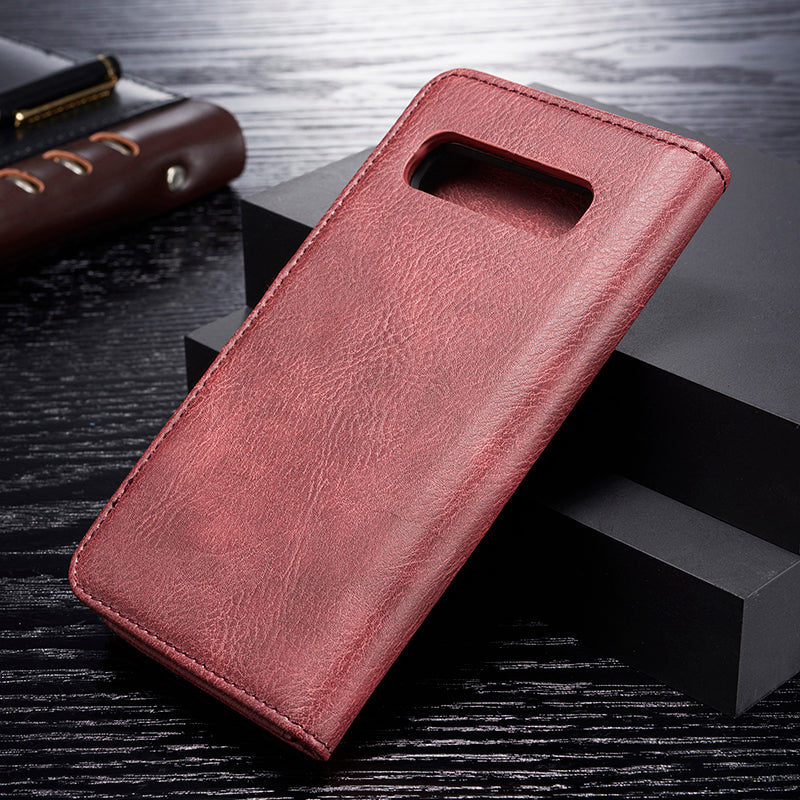 DG.MING For Samsung Galaxy S10 Plus Detachable 2-in-1 Anti-scratch Split Leather Wallet Shell + PC Back Case