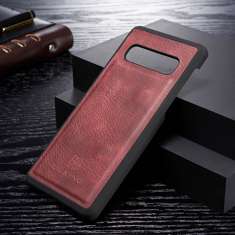 DG.MING For Samsung Galaxy S10 Plus Detachable 2-in-1 Anti-scratch Split Leather Wallet Shell + PC Back Case
