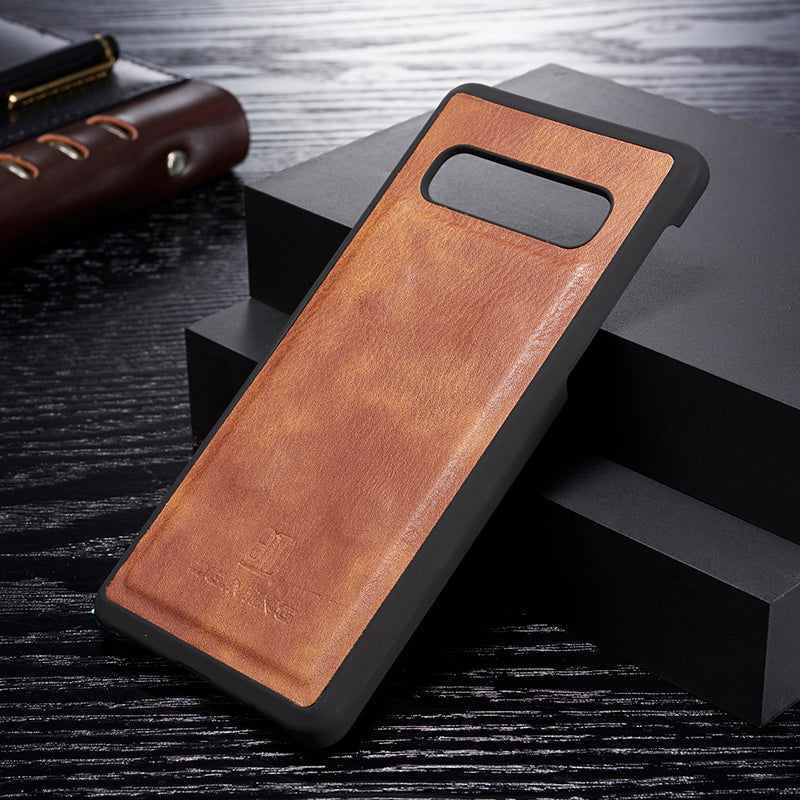DG.MING For Samsung Galaxy S10 Plus Detachable 2-in-1 Anti-scratch Split Leather Wallet Shell + PC Back Case