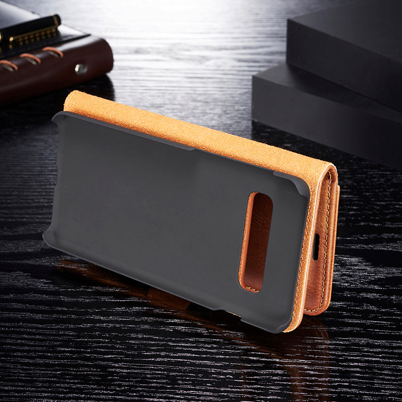 DG.MING For Samsung Galaxy S10 Plus Detachable 2-in-1 Anti-scratch Split Leather Wallet Shell + PC Back Case