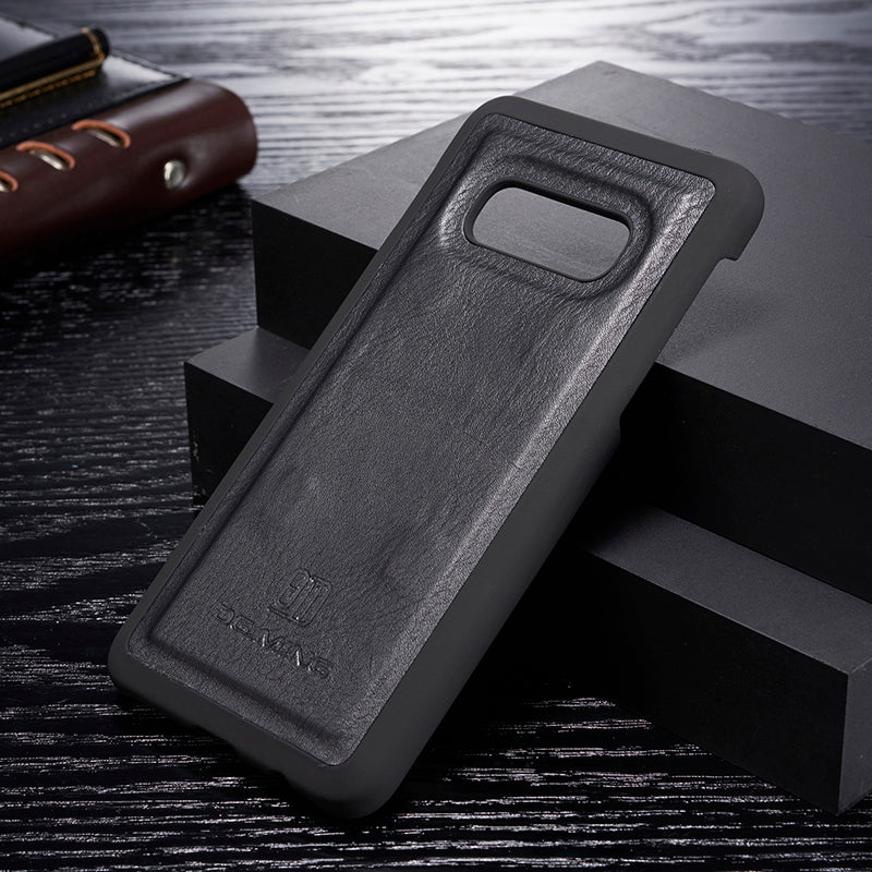 DG.MING For Samsung Galaxy S10e Protective Phone Case Split Leather Detachable Case Shockproof Shell Flip Cover with Wallet
