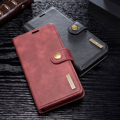 DG.MING For Samsung Galaxy S10e Protective Phone Case Split Leather Detachable Case Shockproof Shell Flip Cover with Wallet