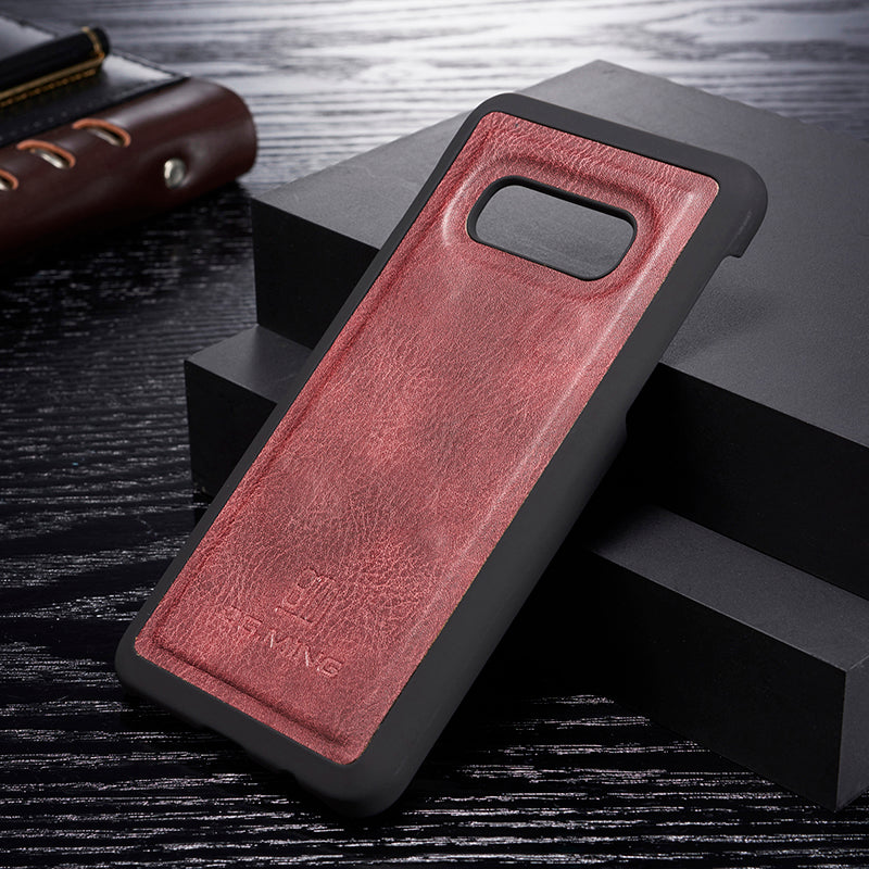 DG.MING For Samsung Galaxy S10e Protective Phone Case Split Leather Detachable Case Shockproof Shell Flip Cover with Wallet