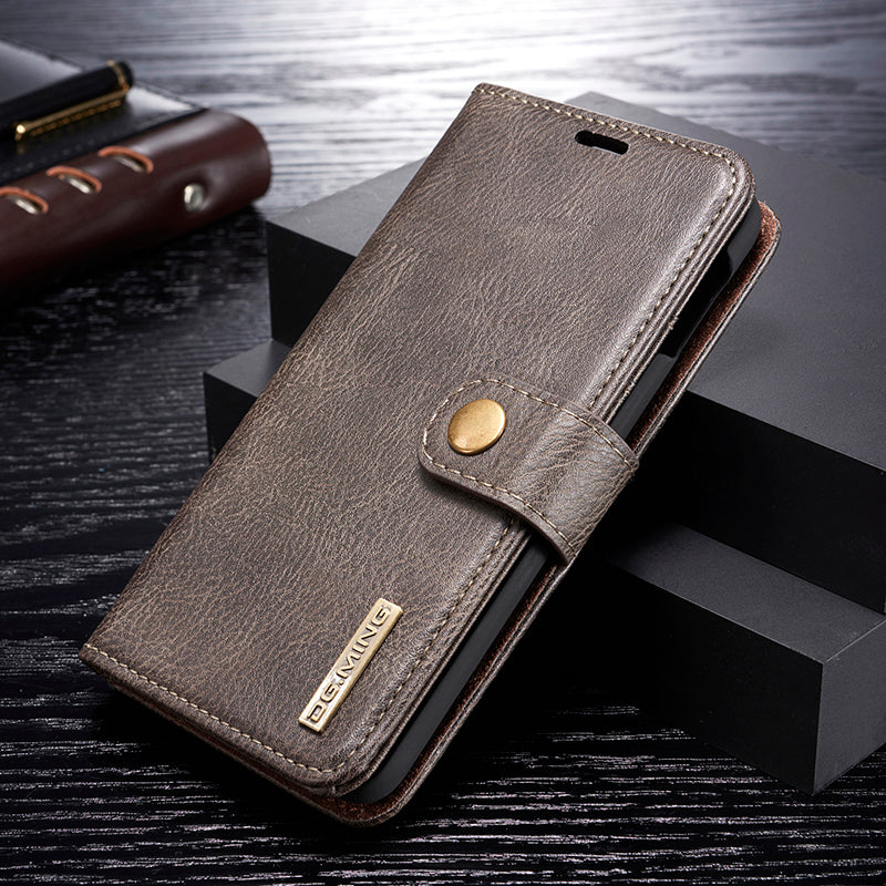 DG.MING For Samsung Galaxy S10e Protective Phone Case Split Leather Detachable Case Shockproof Shell Flip Cover with Wallet