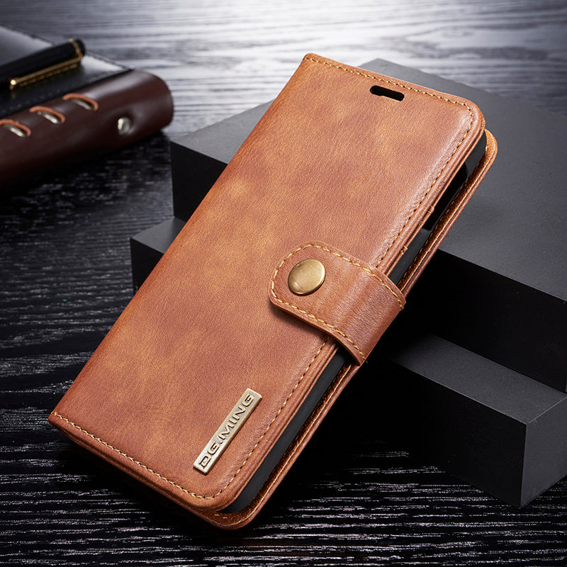 DG.MING For Samsung Galaxy S10e Protective Phone Case Split Leather Detachable Case Shockproof Shell Flip Cover with Wallet
