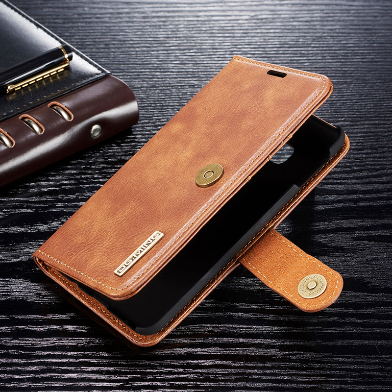 DG.MING For Samsung Galaxy S10e Protective Phone Case Split Leather Detachable Case Shockproof Shell Flip Cover with Wallet