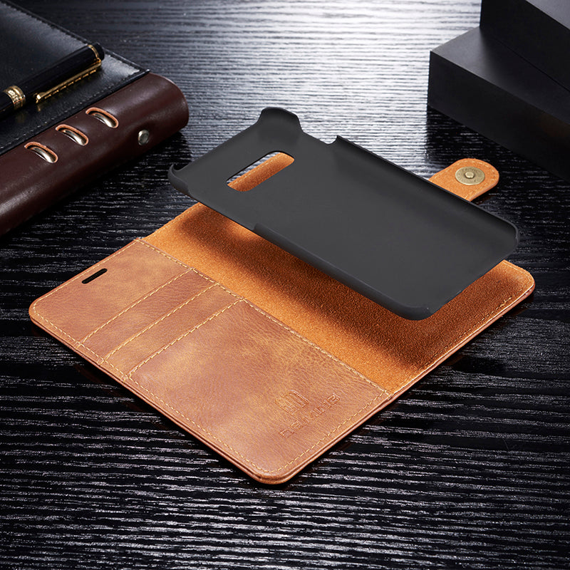 DG.MING For Samsung Galaxy S10e Protective Phone Case Split Leather Detachable Case Shockproof Shell Flip Cover with Wallet