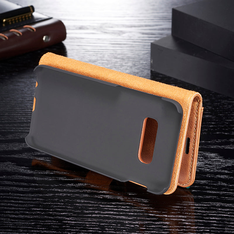 DG.MING For Samsung Galaxy S10e Protective Phone Case Split Leather Detachable Case Shockproof Shell Flip Cover with Wallet