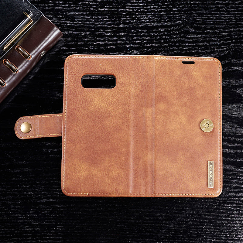 DG.MING For Samsung Galaxy S10e Protective Phone Case Split Leather Detachable Case Shockproof Shell Flip Cover with Wallet