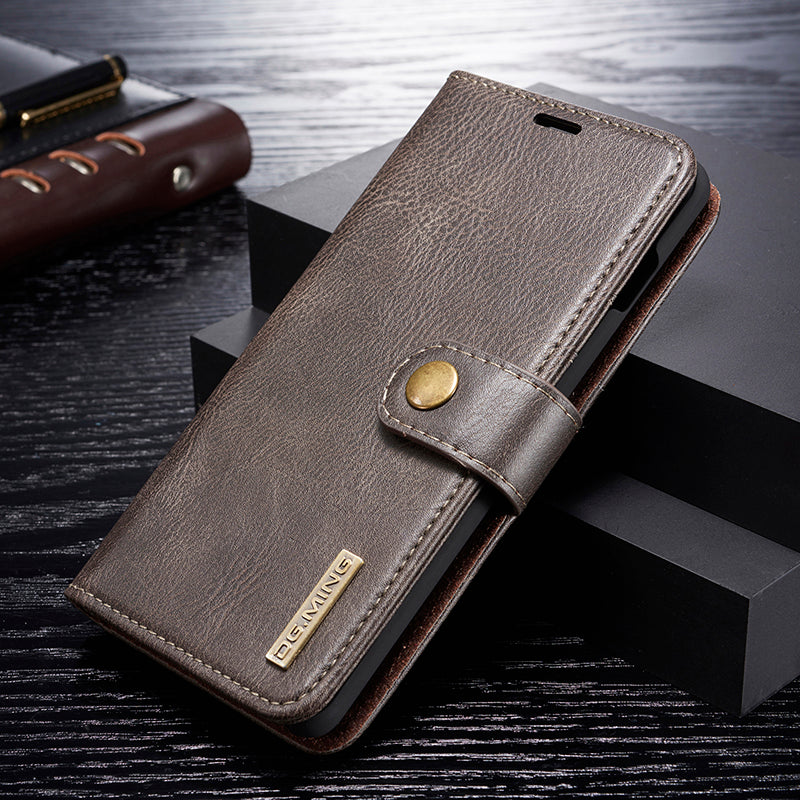 DG.MING For Samsung Galaxy S10 Detachable 2-in-1 Anti-scratch Split Leather Wallet Shell + TPU Back Case Mobile Phone Covering Shell