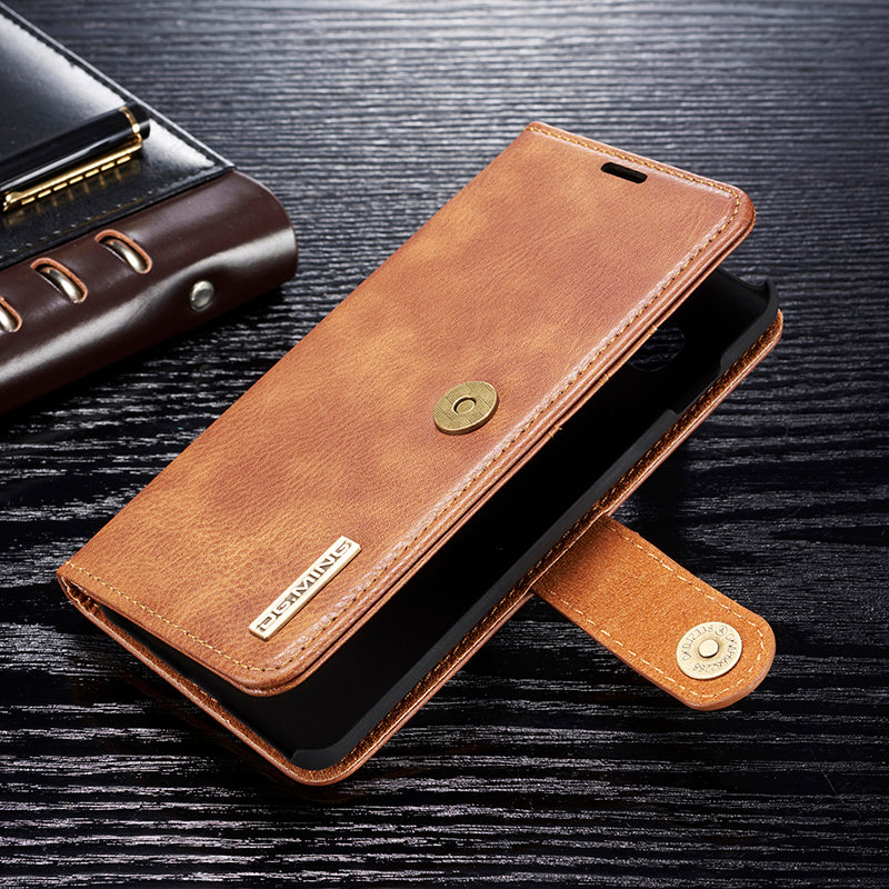 DG.MING For Samsung Galaxy S10 Detachable 2-in-1 Anti-scratch Split Leather Wallet Shell + TPU Back Case Mobile Phone Covering Shell