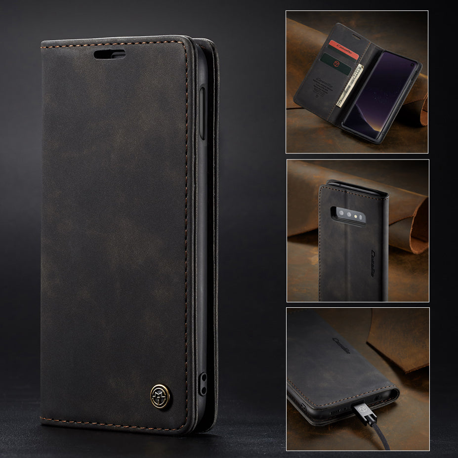 CASEME 013 Series for Samsung Galaxy S10e PU Leather Case [Auto-absorbed] [Wallet Stand]