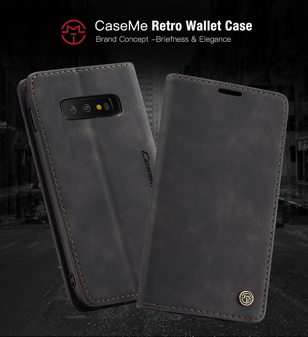 CASEME 013 Series for Samsung Galaxy S10e PU Leather Case [Auto-absorbed] [Wallet Stand]