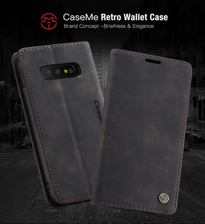 CASEME 013 Series for Samsung Galaxy S10e PU Leather Case [Auto-absorbed] [Wallet Stand]