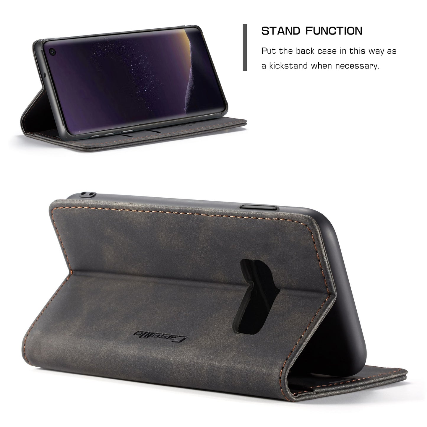 CASEME 013 Series for Samsung Galaxy S10e PU Leather Case [Auto-absorbed] [Wallet Stand]