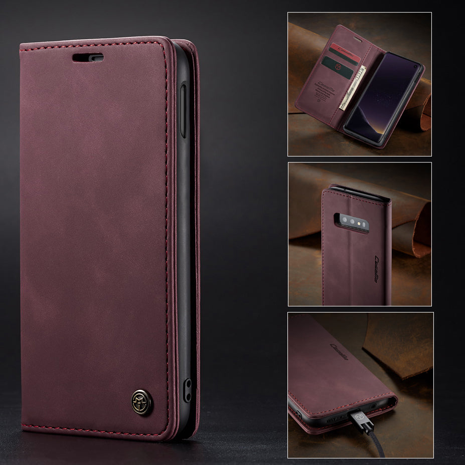 CASEME 013 Series for Samsung Galaxy S10e PU Leather Case [Auto-absorbed] [Wallet Stand]
