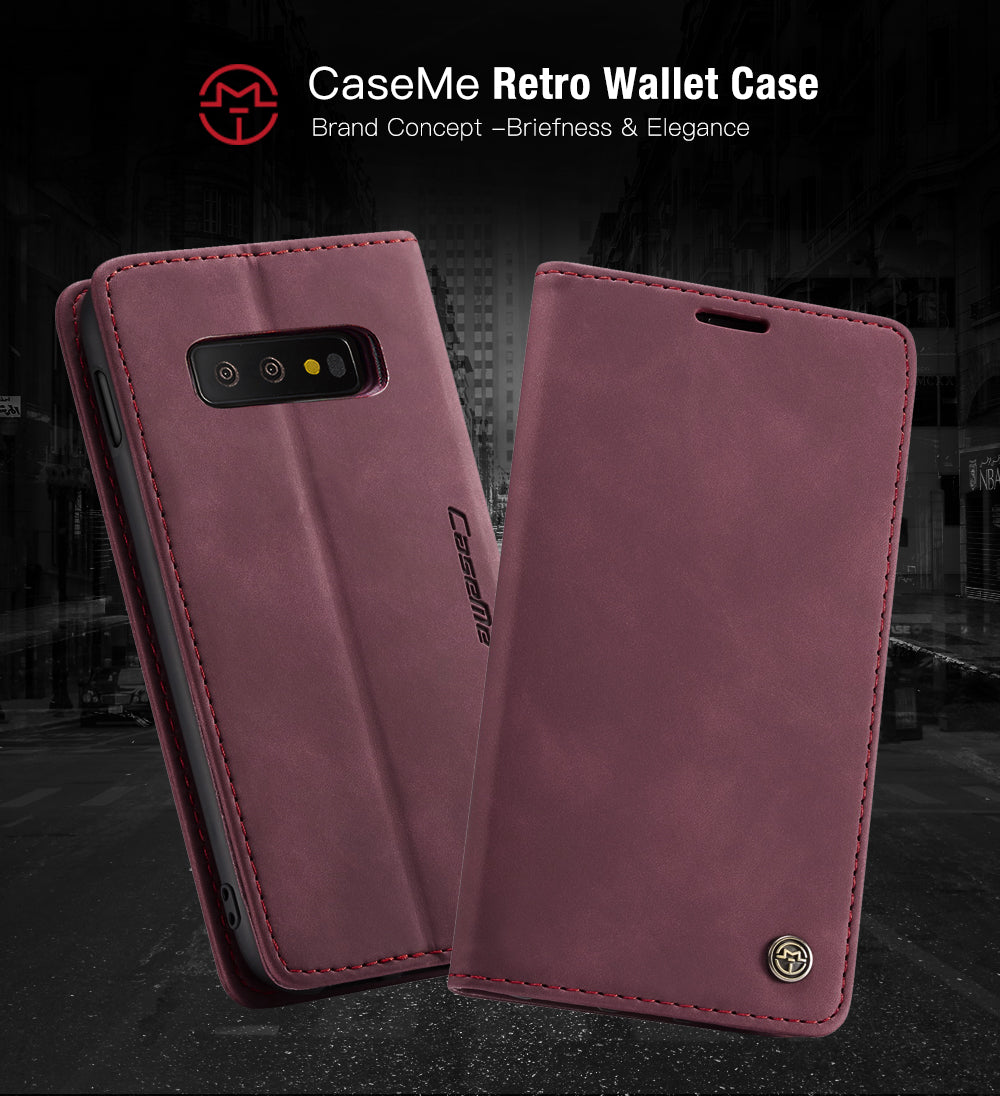 CASEME 013 Series for Samsung Galaxy S10e PU Leather Case [Auto-absorbed] [Wallet Stand]