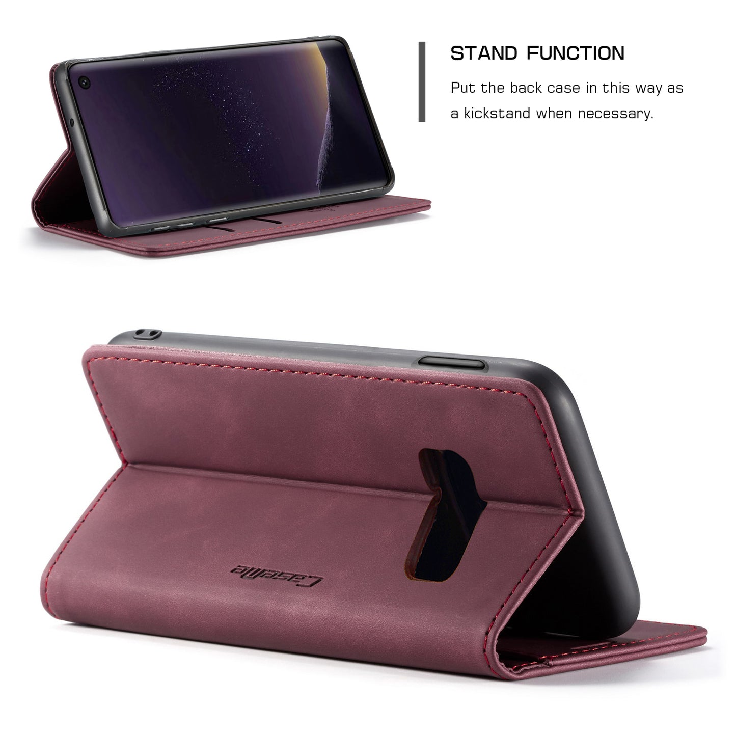 CASEME 013 Series for Samsung Galaxy S10e PU Leather Case [Auto-absorbed] [Wallet Stand]