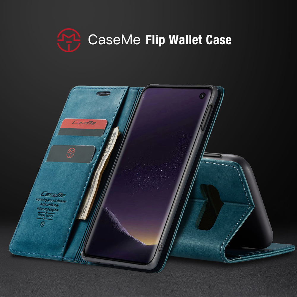 CASEME 013 Series for Samsung Galaxy S10e PU Leather Case [Auto-absorbed] [Wallet Stand]
