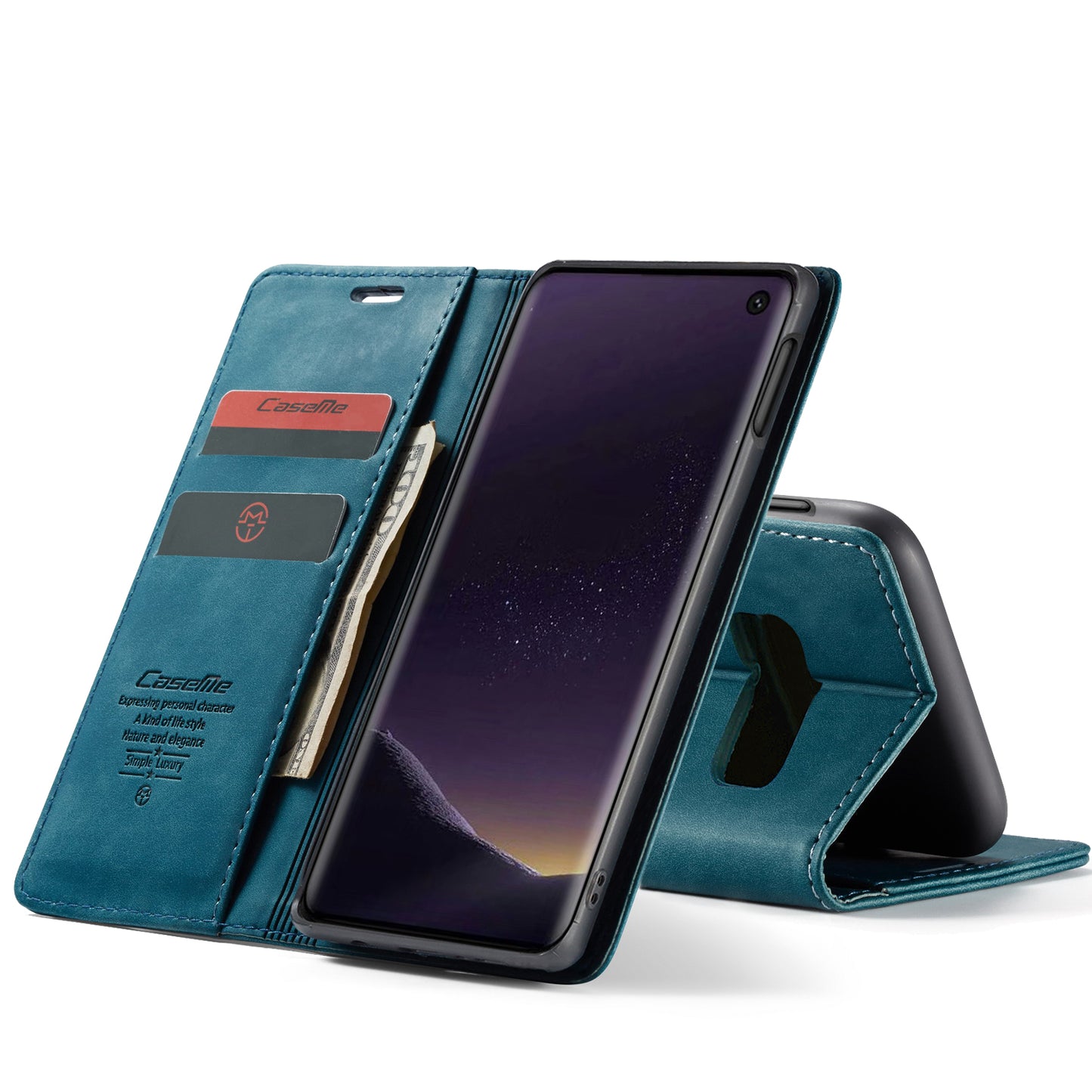 CASEME 013 Series for Samsung Galaxy S10e PU Leather Case [Auto-absorbed] [Wallet Stand]