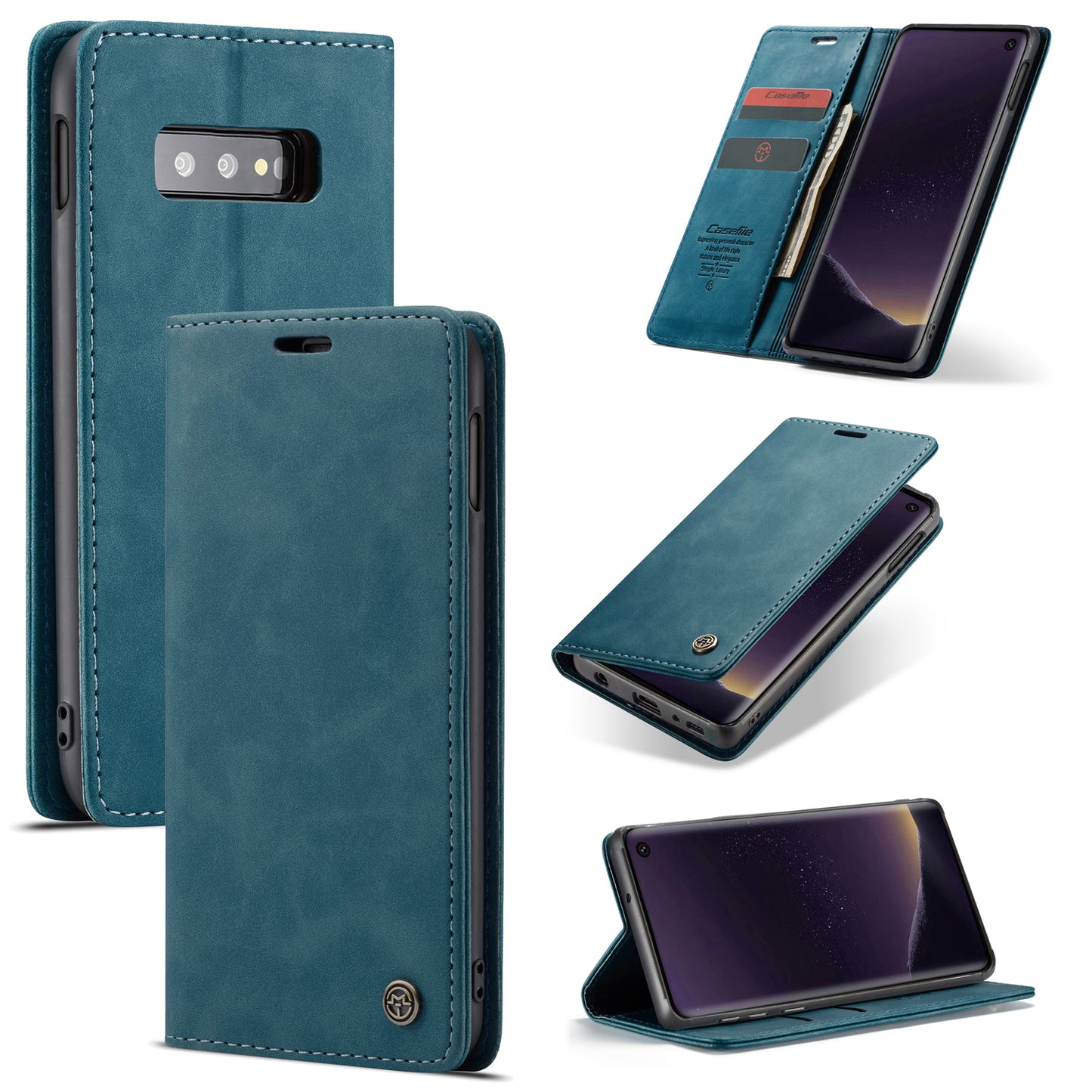 CASEME 013 Series for Samsung Galaxy S10e PU Leather Case [Auto-absorbed] [Wallet Stand]