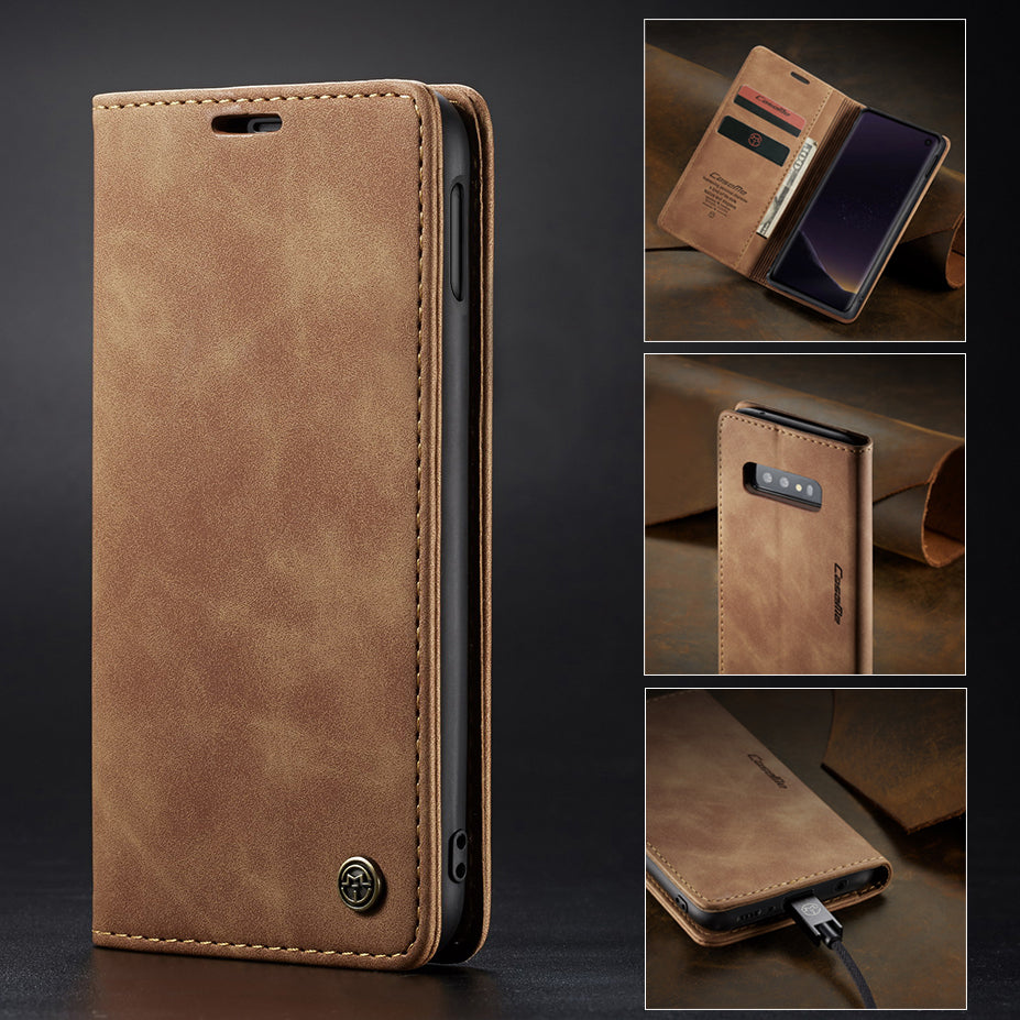 CASEME 013 Series for Samsung Galaxy S10e PU Leather Case [Auto-absorbed] [Wallet Stand]