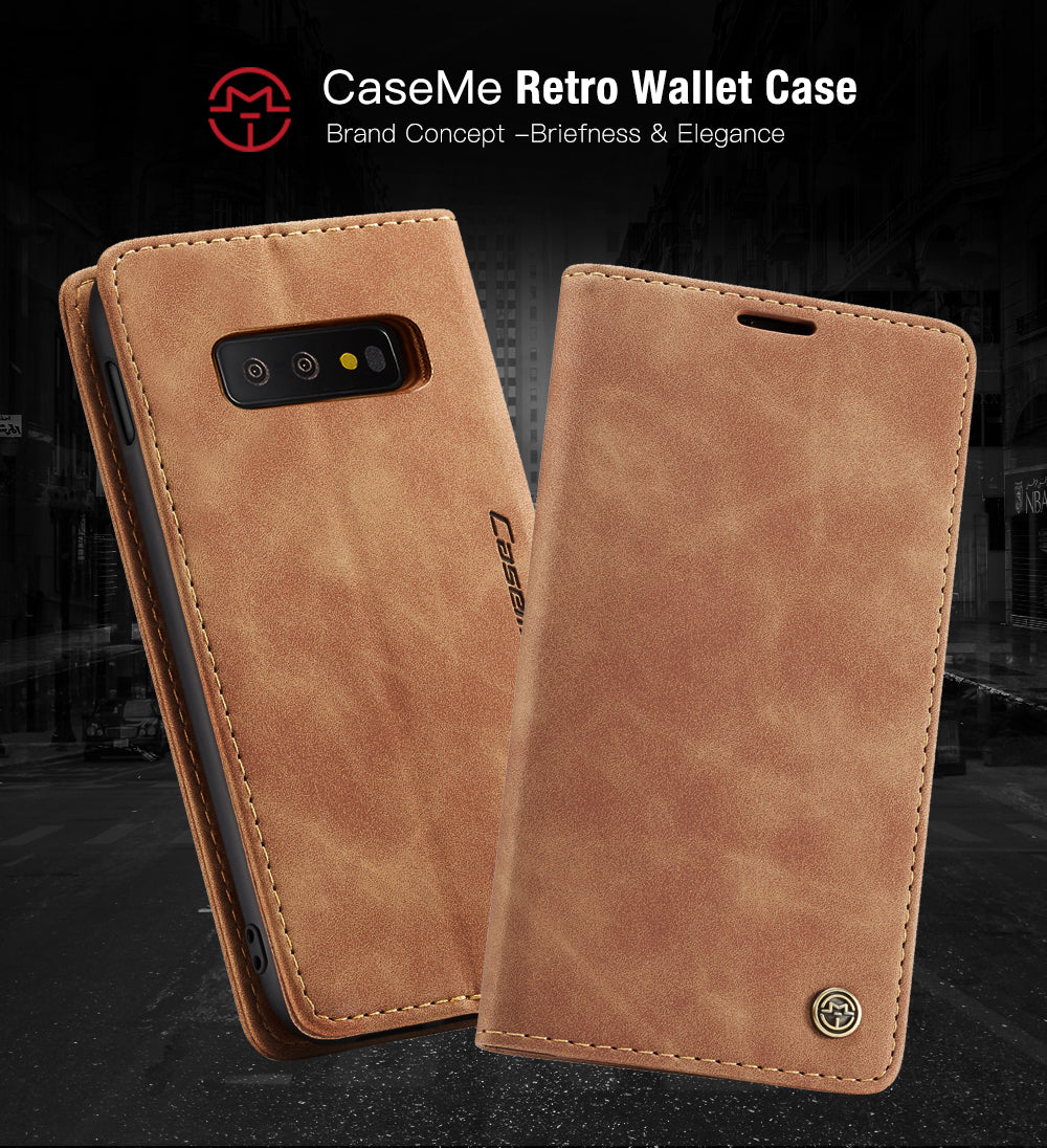 CASEME 013 Series for Samsung Galaxy S10e PU Leather Case [Auto-absorbed] [Wallet Stand]