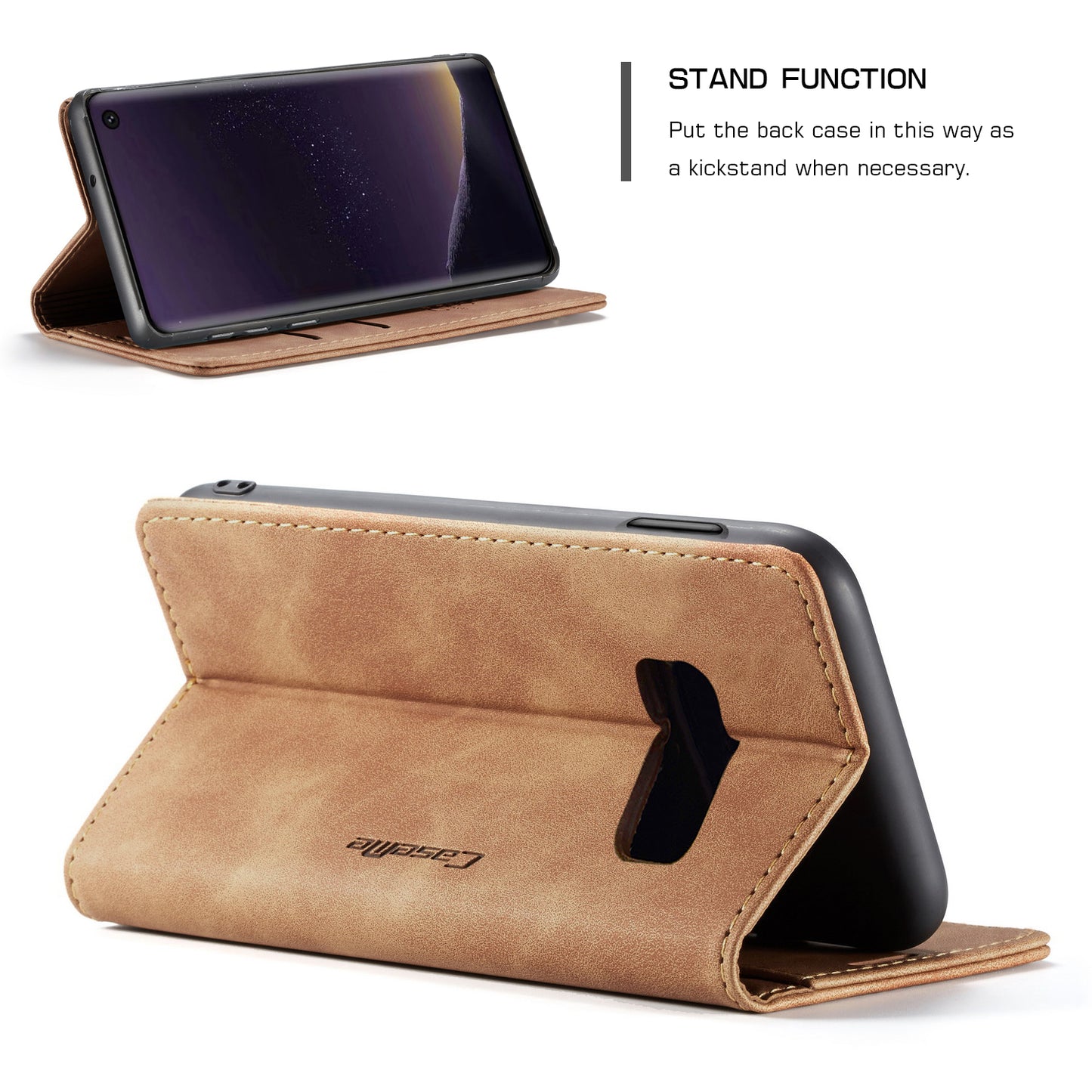 CASEME 013 Series for Samsung Galaxy S10e PU Leather Case [Auto-absorbed] [Wallet Stand]