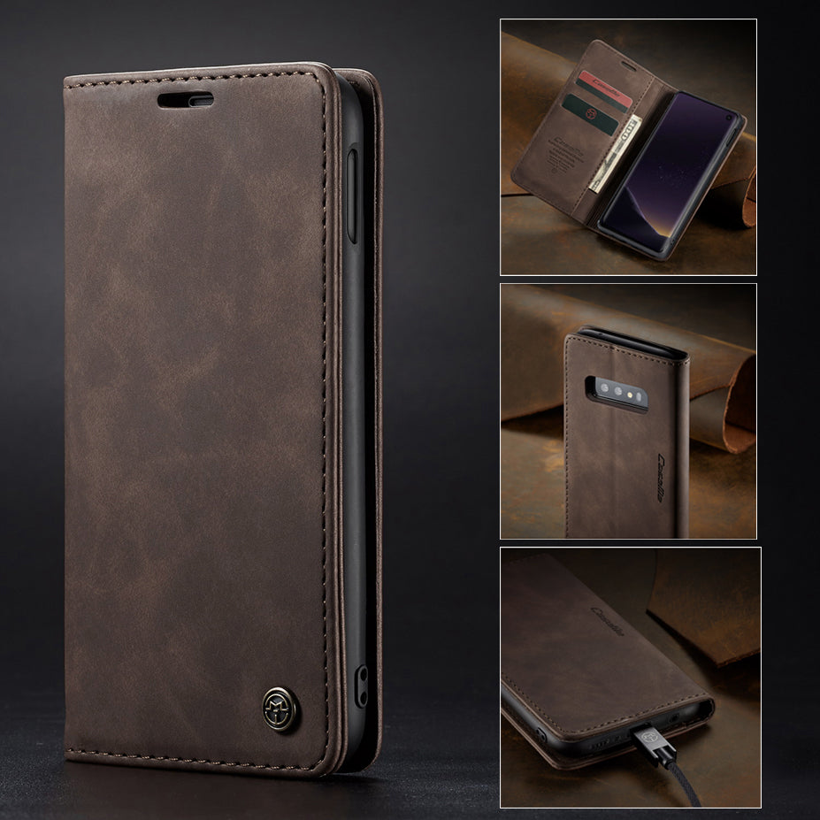 CASEME 013 Series for Samsung Galaxy S10e PU Leather Case [Auto-absorbed] [Wallet Stand]