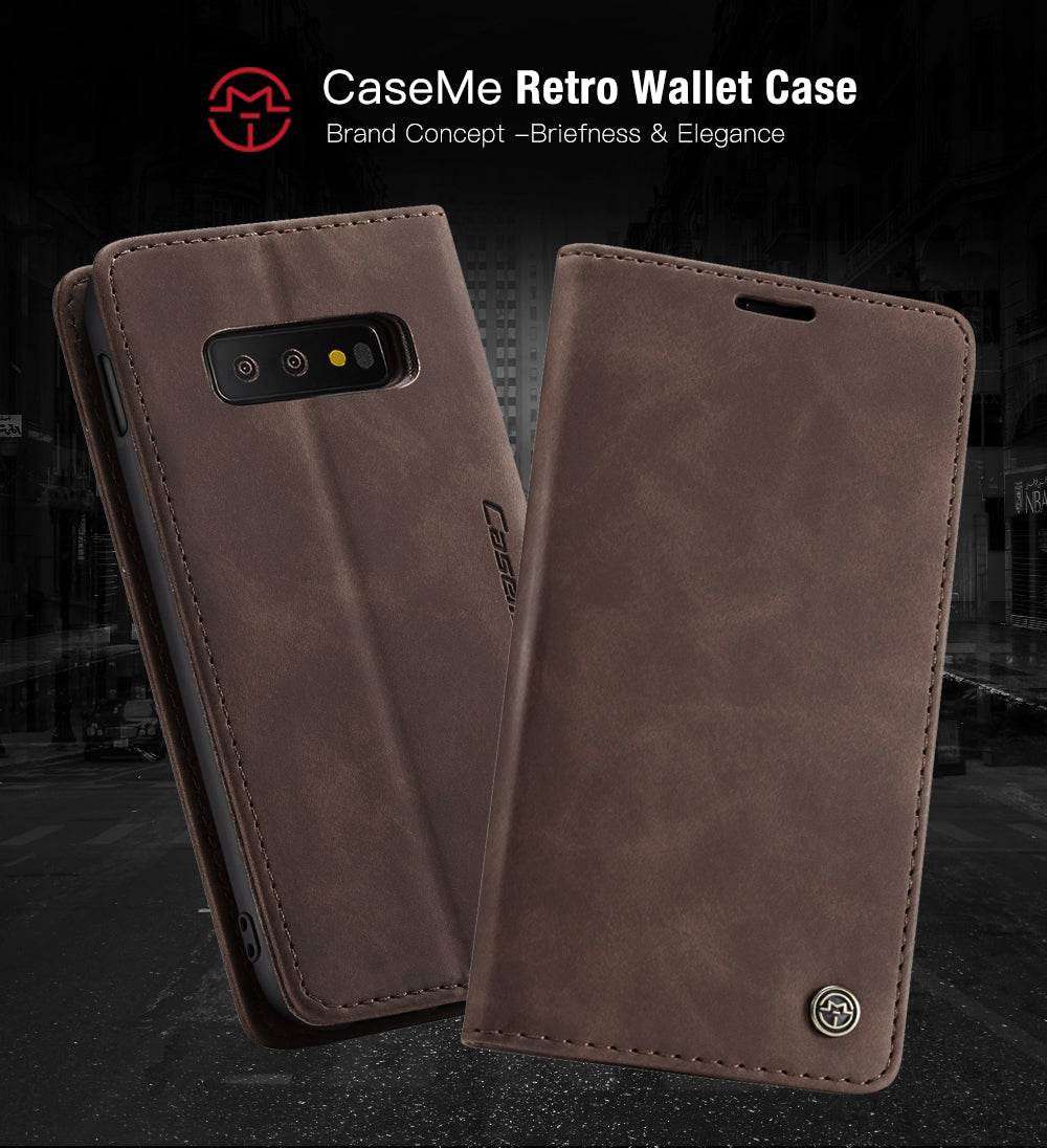 CASEME 013 Series for Samsung Galaxy S10e PU Leather Case [Auto-absorbed] [Wallet Stand]
