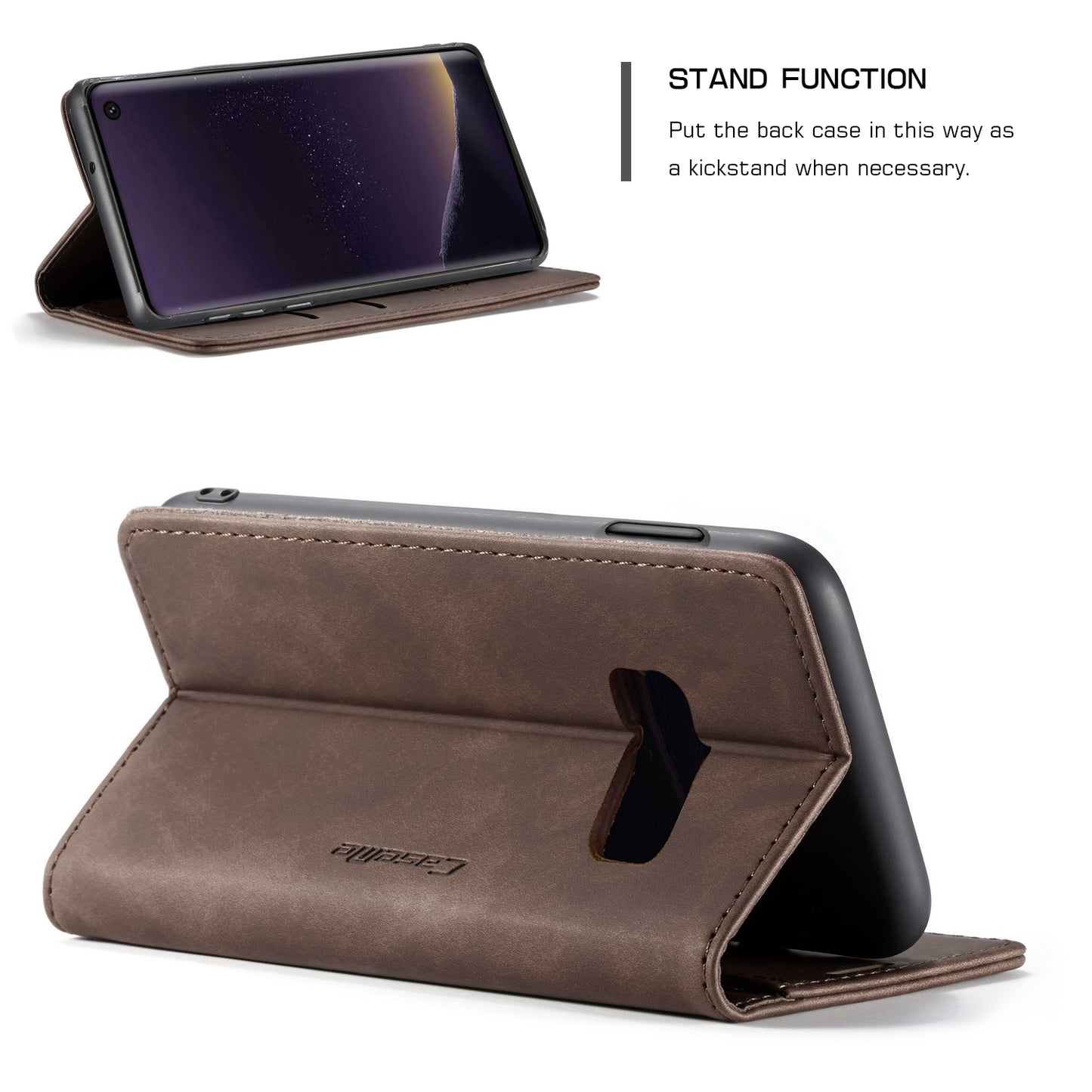 CASEME 013 Series for Samsung Galaxy S10e PU Leather Case [Auto-absorbed] [Wallet Stand]