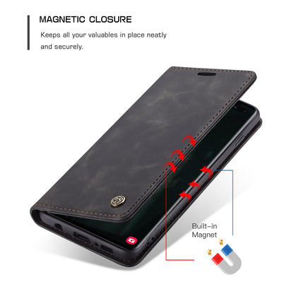 CASEME 013 Series PU Leather Case [Auto-absorbed] [Wallet Stand] for Samsung Galaxy S10 Plus
