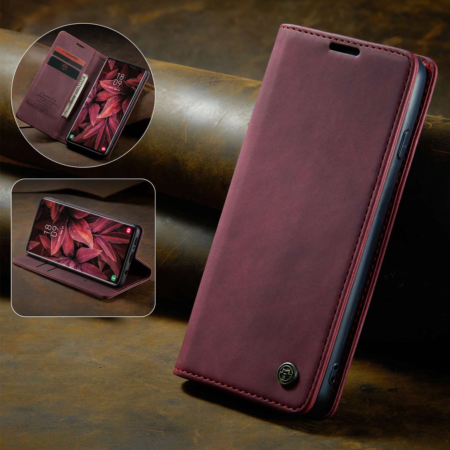CASEME 013 Series PU Leather Case [Auto-absorbed] [Wallet Stand] for Samsung Galaxy S10 Plus